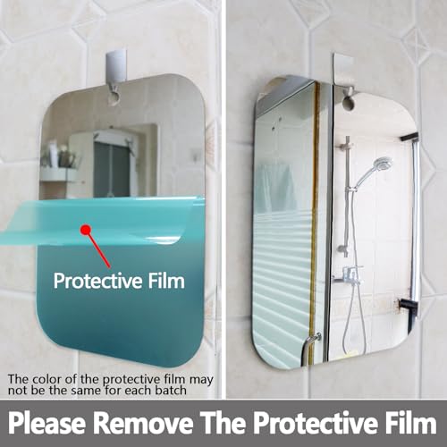 JKNEIWA 2-Pack 8x6 Inch Shatterproof Acrylic Mirror for Shaving and Travel