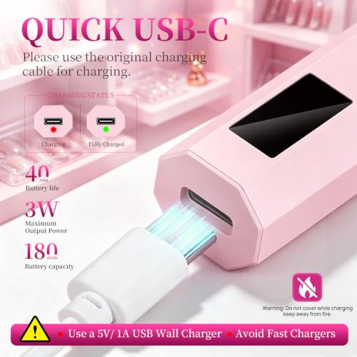 Ranrose Cordless Flash Cure UV Nail Lamp, Portable Handheld LED Light