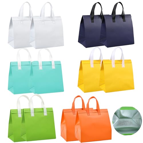 12Pcs Insulated Cooler Bags - 9.45" x 9.45" x 5.91" - 6 Colors