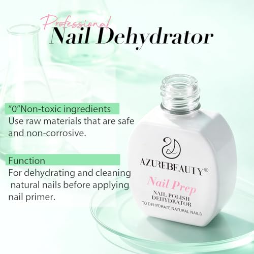 AZUREBEAUTY Nail Prep Dehydrator - Acid-Free Natural Nail Primer for Gel Polish & Dip Powder