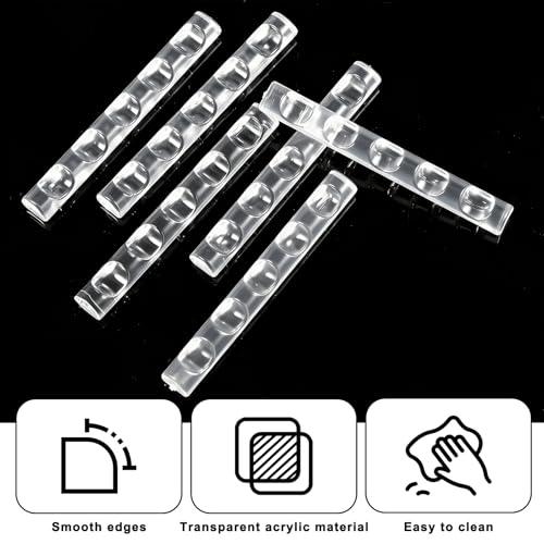 6 Pack Acrylic Nail Art Brush Holder Stand Transparent Rest Organizer