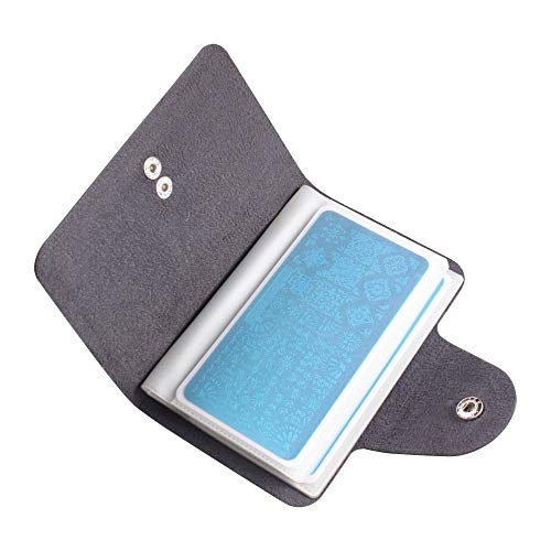 FingerAngel Nail Stamping Plate Holder 20 Slots Black Storage Case