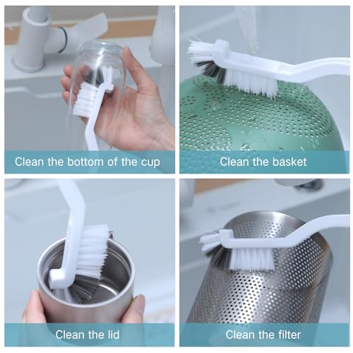 3-Piece Right Angle Kitchen Scrub Brush Set for Deep Cleaning
