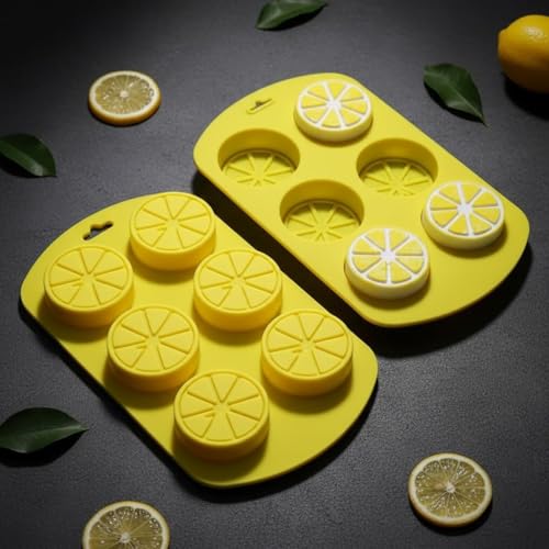 2-Piece 3D Lemon Silicone Mold for Fondant Chocolate Candy and Baking