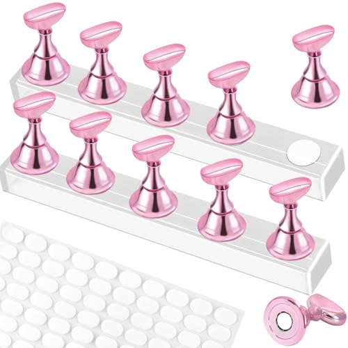 TKYZMS Magnetic Acrylic Nail Stand Set for Press On Nails with Tape
