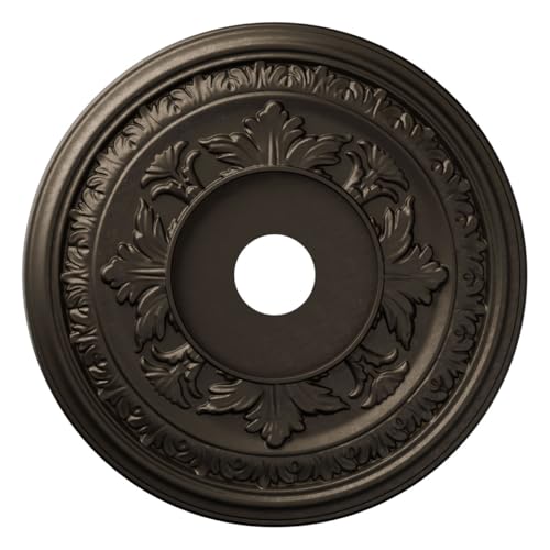 Ekena Millwork 22-Inch Metallic Black Night Ceiling Medallion - Baltimore PVC Decorative Accent