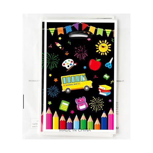 50 Pcs Back to School Party Favor Bags - Colorful Gift Bags