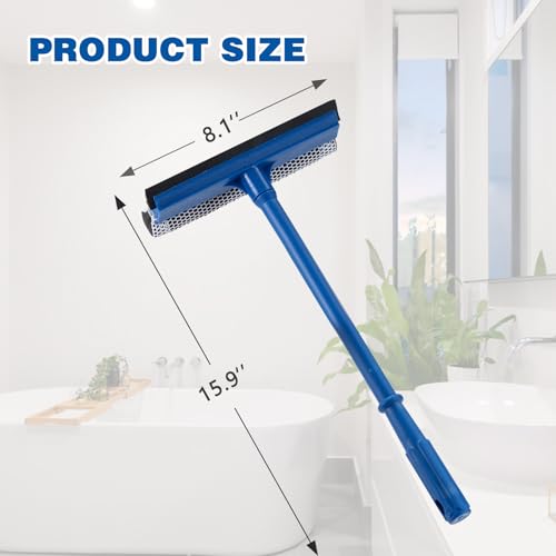 15.9" 2-in-1 Window Squeegee with Long Handle - Car & Home Cleaner