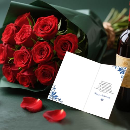 20th Wedding Anniversary Card - Double-Sided Porcelain Design