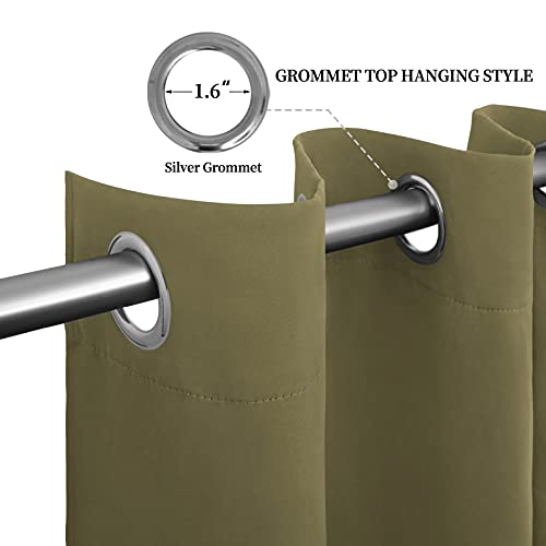 Easy-Going Khaki Thermal Blackout Curtains, 2 Panels 52x63