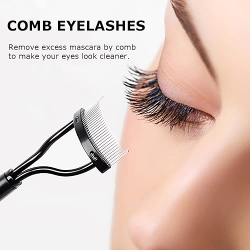 Corconess 2-Piece Metal Eyelash Comb and Separator Tool with Protective Cap