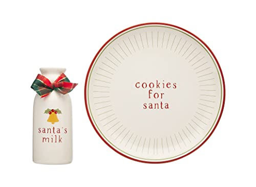 Rustic Santa Cookies for Santa Plate and Milk Jug Set - Christmas Treats