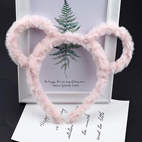 Caralin Plush Bear Ear Headband - Thick Stretchy Makeup Hair Hoop