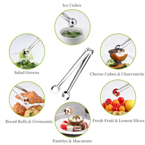 Kzovone 8-Pack 7-Inch Stainless Steel Serving Tongs