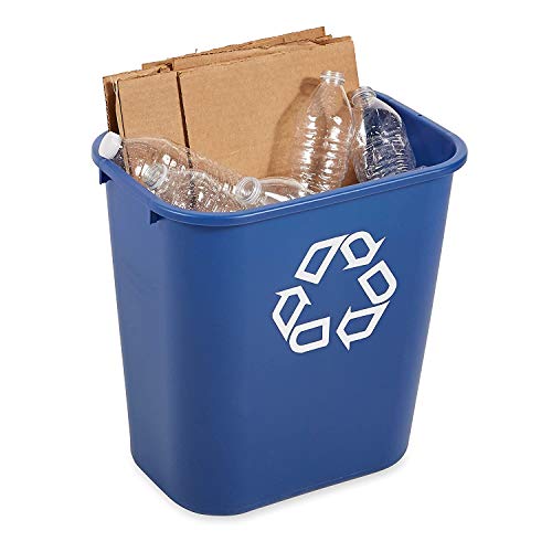 Rubbermaid 7-Gallon Blue Recycling Can - Pack of 4 for Offices & Homes