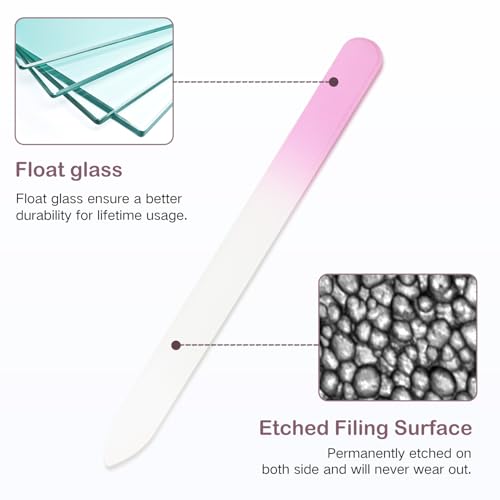 Glass Nail File with Case Double Sided Crystal Fingernail File