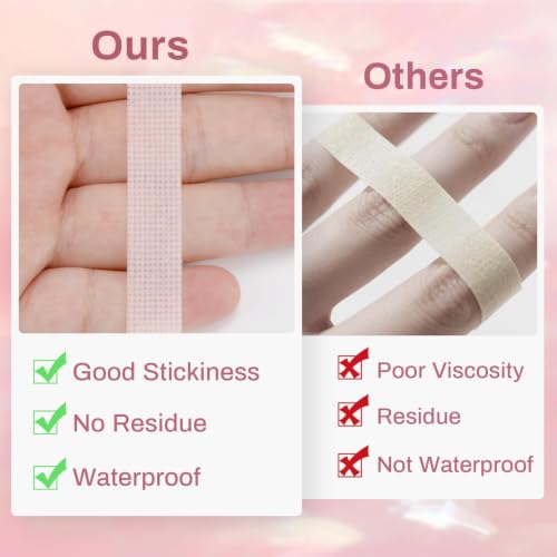 RAQEHO 8-Pack Eyelash Extension Tape - 9m Breathable Micropore Adhesive Tape for Sensitive Skin