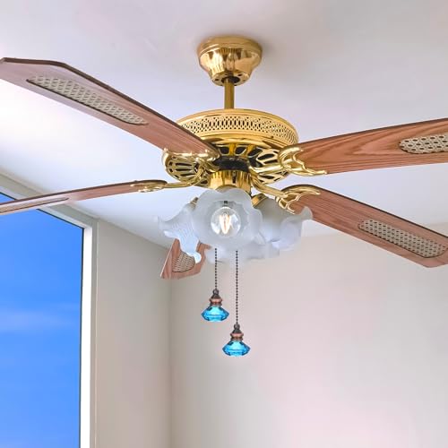 PATIKIL 12-Inch Ceiling Fan Pull Chain - Decorative Diamond Pendant, Sky Blue