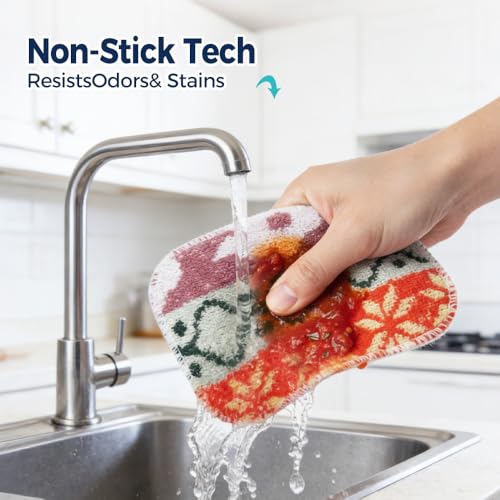 Amarelle GEN II Dish Scrubbers 3-Pack - Eco-Friendly Heavy-Duty Scouring Pads