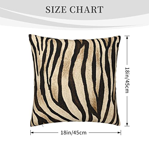 Tiger Print Throw Pillow Cover - Black & Gold 18x18 Inch