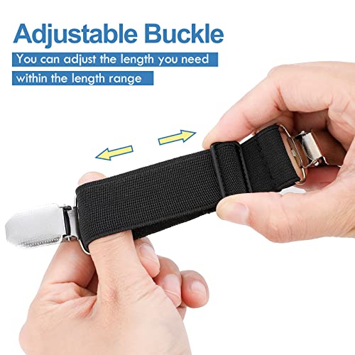 Eurzom 6 Pcs Adjustable Pant Waist Tightener Clips - Black Elastic Straps