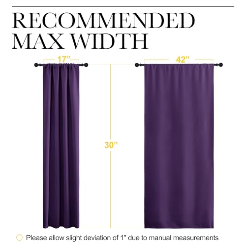 NICETOWN Blackout Curtains - Thermal Insulated Drapes for Small Windows (Royal Purple, 42x30 inches)