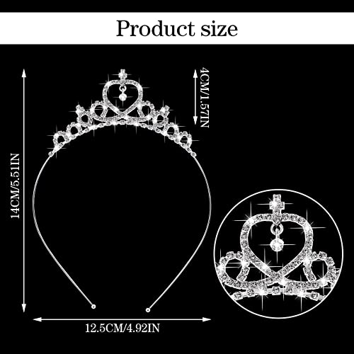 Sibba Princess Crown Tiara 2-Pack Crystal Rhinestone Pearl Headband