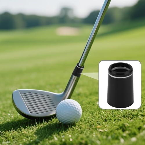 10pcs 370 Golf Tapered Ferrules, Black Golf Club Shaft Ferrules with Single Silver Ring Golfing Shaft Accessories for All Iron Shafts