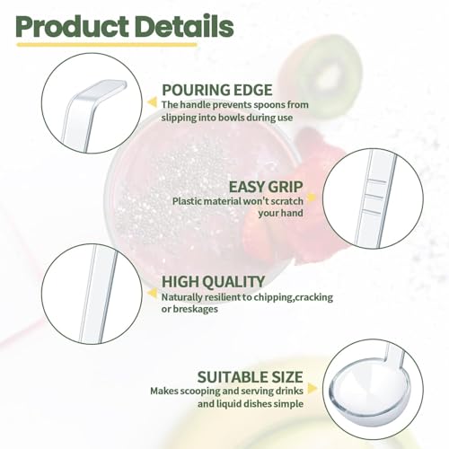 6-Piece Mini Ladle Set, 1 Oz Clear Plastic Serving Ladles, 7.87 Inch Handle