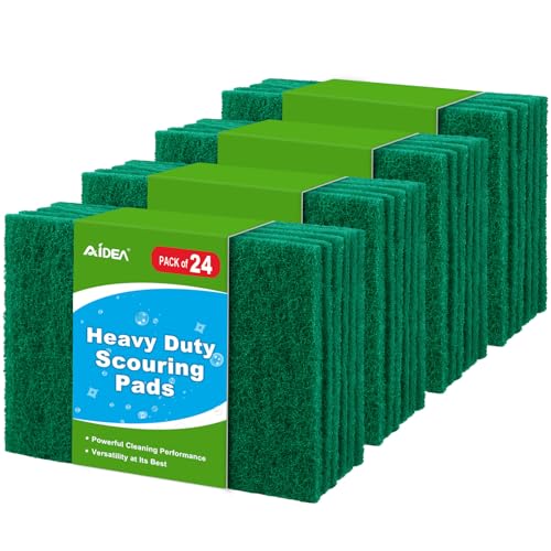 AIDEA Heavy Duty Scouring Pads - 24 Pack Green Dish Scrubber Pads