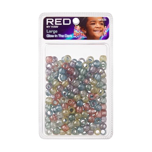 Red by Kiss Glow in the Dark Hair Beads - Large Assorted