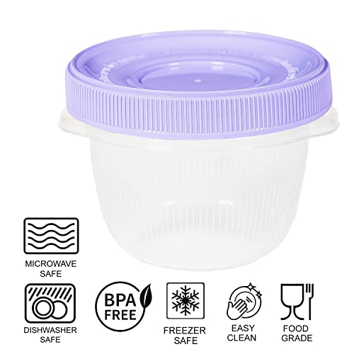 ARNO 8.5 oz Food Storage Containers Set of 3 BPA-Free, Leakproof, Microwave & Dishwasher Safe
