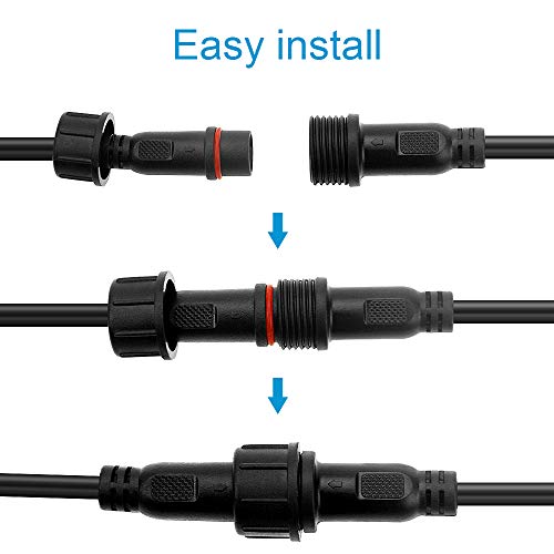 Waterproof 2 Pin LED Connector Set for Strip Lights - IP65 20cm Cables