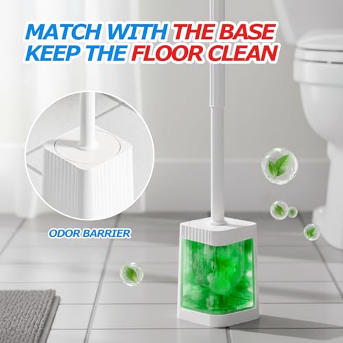 FORASTO Toilet Bowl Brush and Holder Set, 2-Pack White Cleaning System