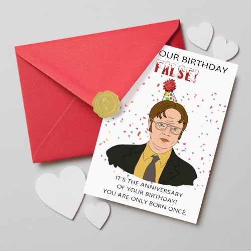 Mmuue Funny Birthday Card Gifts for Women & Men - mu50 Office Humor Greeting Card with Red Envelope