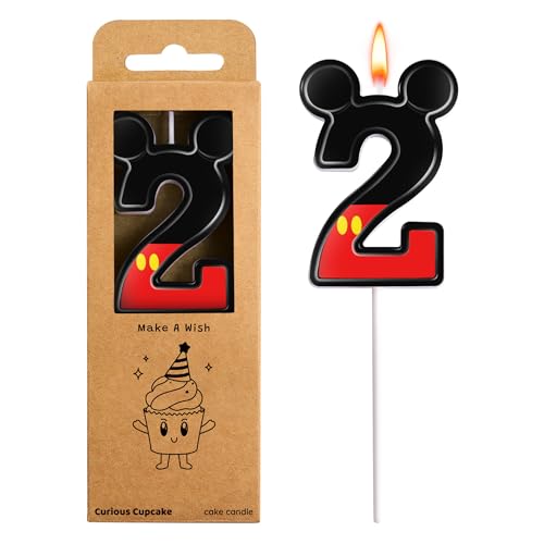 Cartoon Red and Black Number 2 Birthday Candle - 2.76 Inch