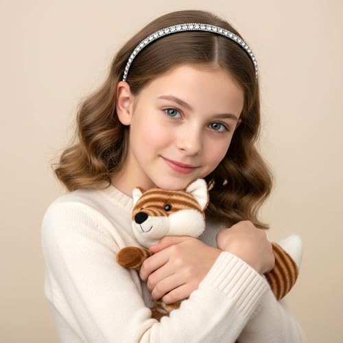 Mabor Rhinestone Headband for Women Sparkling Silver Bling Hair Band