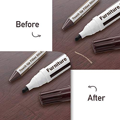 Wood Furniture Repair Kit - Touch Up Markers & Wax Sticks for Scratches & Discoloration
