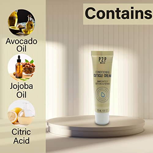 P2P Nails Nourishing Cuticle Cream – Natural Oil Softener & Moisturizer for Healthy Nails