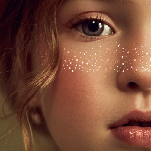 Rose Gold Glitter Freckles Face Tattoo Sparkle Makeup Patches 4pcs