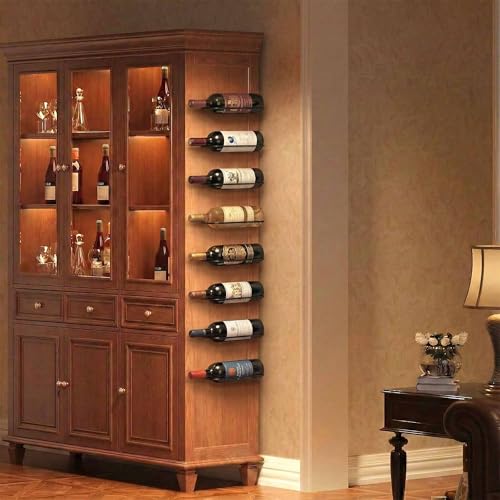 Wall Mounted Wine Rack – 2 Individual Bottle Holders for Home Bar Decor