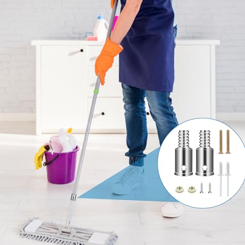 Universal 0.8-inch Threaded Mop & Broom Handle Replacement Kit - Metal Tips