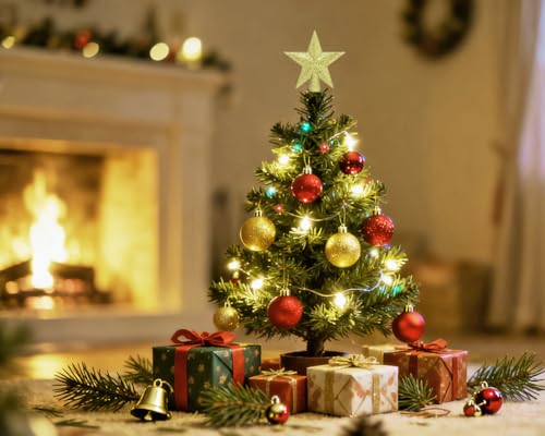 Mini Christmas Tree Topper Stars Glitter Gold 3-Pack 2.36 Inch Tiny Treetop Ornaments