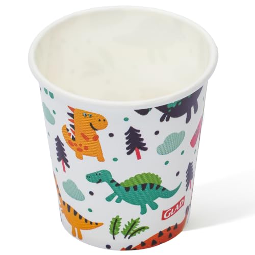 Glad for Kids Dinosaur Disposable Paper Bath Cups, 3 Oz, 100 Count