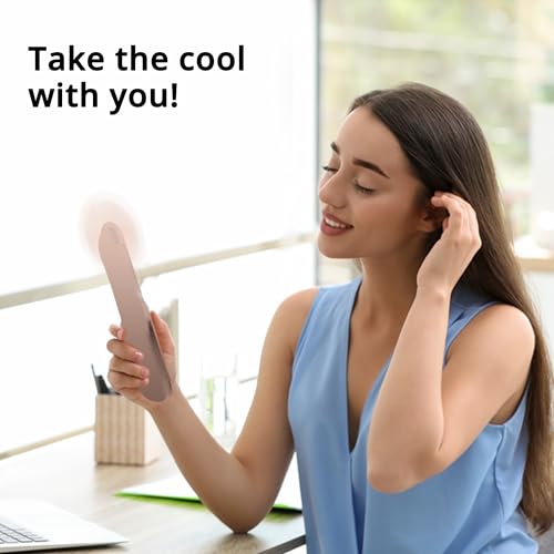 ADOTEM Pink 4-in-1 Portable Handheld Fan with Power Bank, Mirror & Flashlight