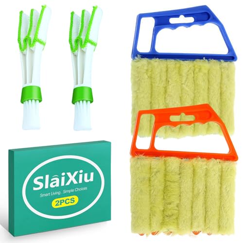 7-Finger Blind Cleaner Tool Set - 4-Pack Dusting Brush Kit