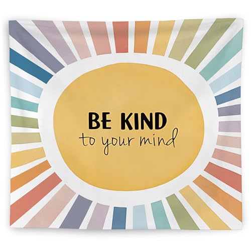 Boho Sunshine Inspirational Tapestry - Be Kind to Mind Wall Blanket (Style F)