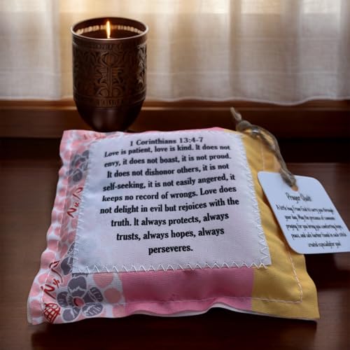 Inspirational Pocket Prayer Quilt - 4x4 Inches with Cross Design