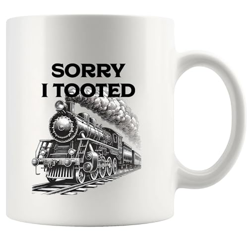 Funny Sorry I Tooted Ceramic Mug 11oz White - Train Gift Coffee Cup