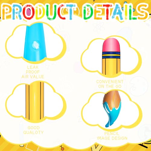 6 Pcs Inflatable Giant Paint Brush & Crayon Balloon Set